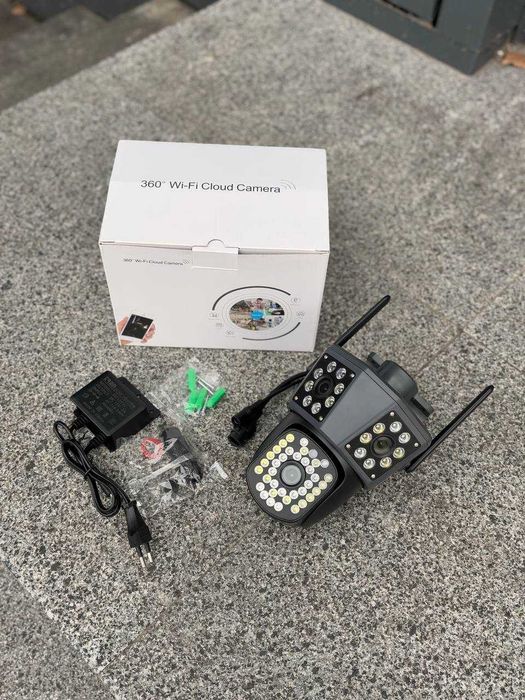 Камера відеоспостереження 9MP вулична WiFi PTZ потрійна вайфай IPC360