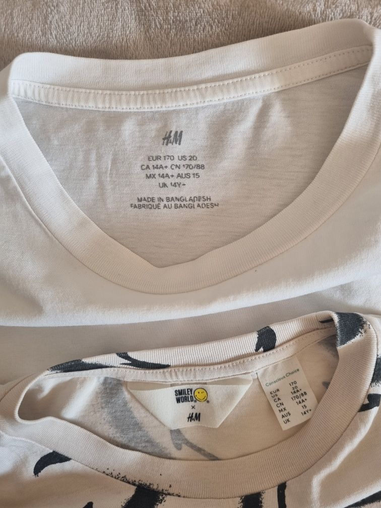 H&M T-hirt bluzki 2 szt 14 lat bawełna