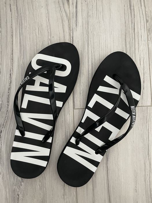 Japonki Calvin Klein ck damskie czarne z dużym napisem rozmiar 42-44