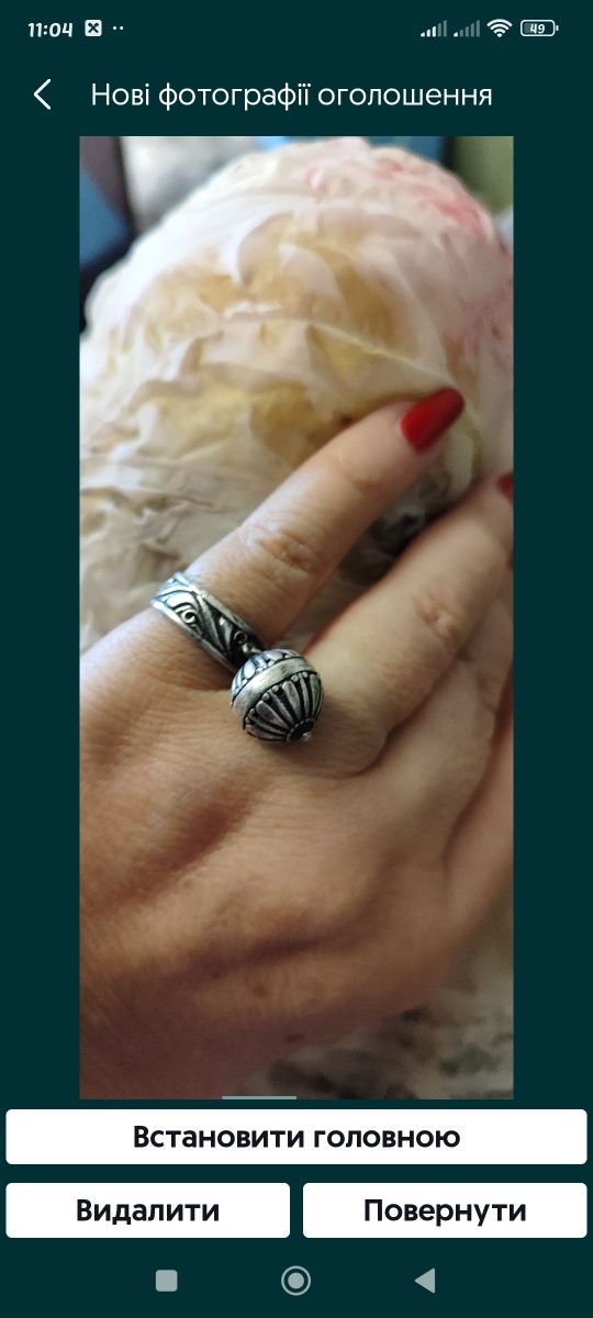 Кольцо перстень серебро