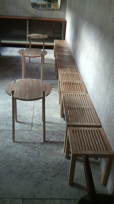 Mesa desenho original em contraplacado bétula