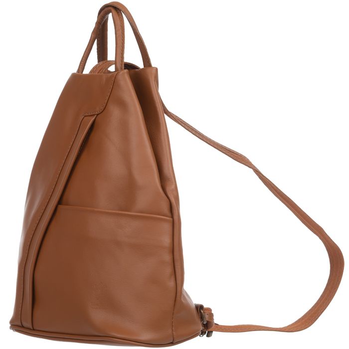 VERA PELLE plecak skórzany licowy elegancki trójkątny V520 biały