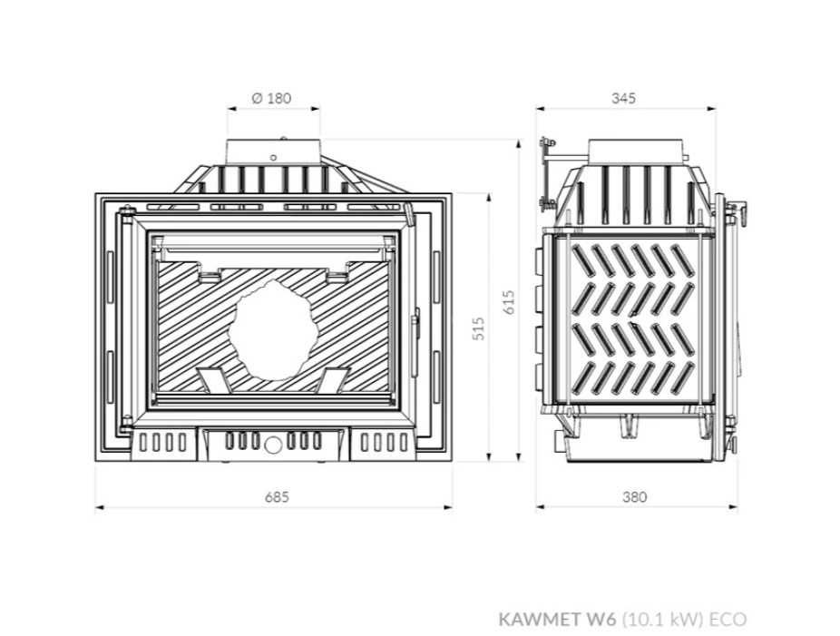 Камінна топка KAWMET W6 (10.1 kW) ECO