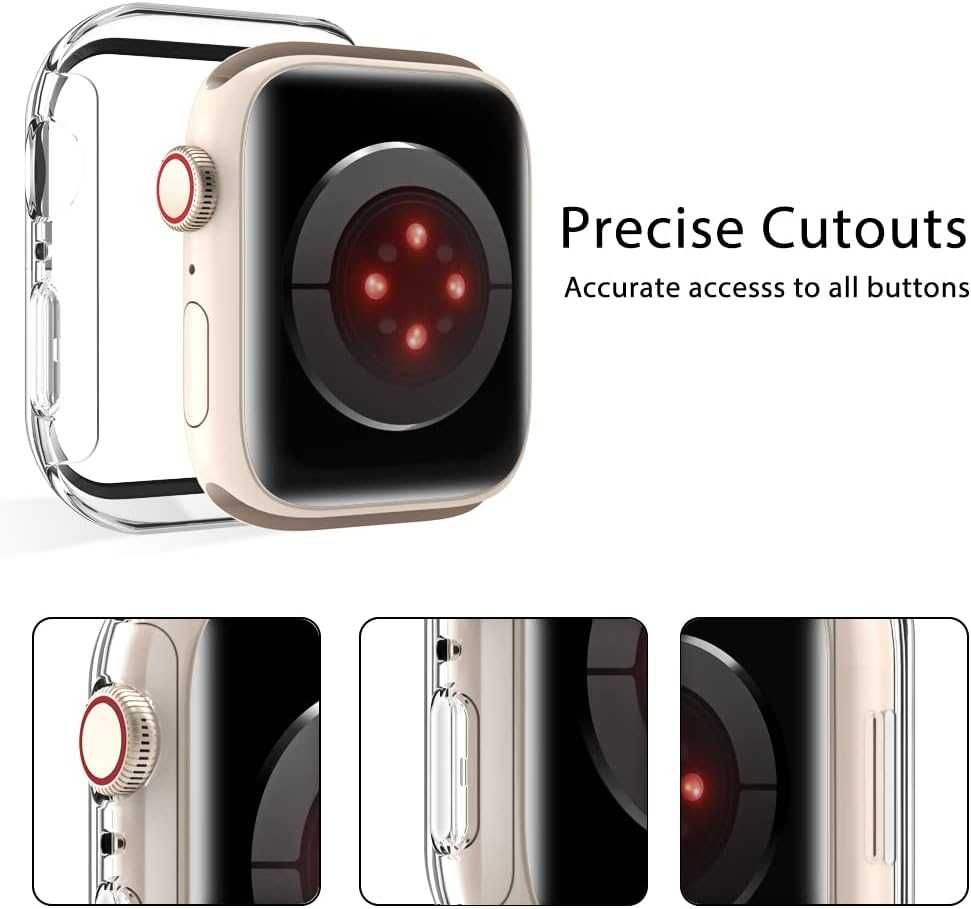 Obudowa ekranu do Apple Watch Series 8 i 7 41 mm przezroczysta 2 szt.