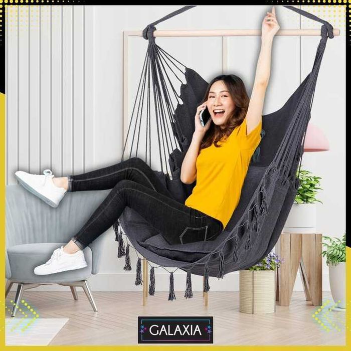 FOTEL WISZĄCY Krzesło Brazylijskie Huśtawka Hamak Ogrodowy Balkon BOHO