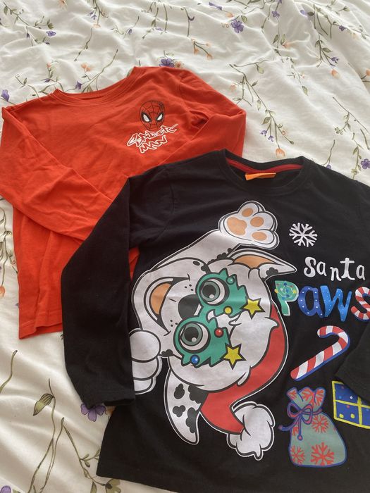 Dwie koszulki z dł. rekawem r.122/128 psi patrol/ spiderman