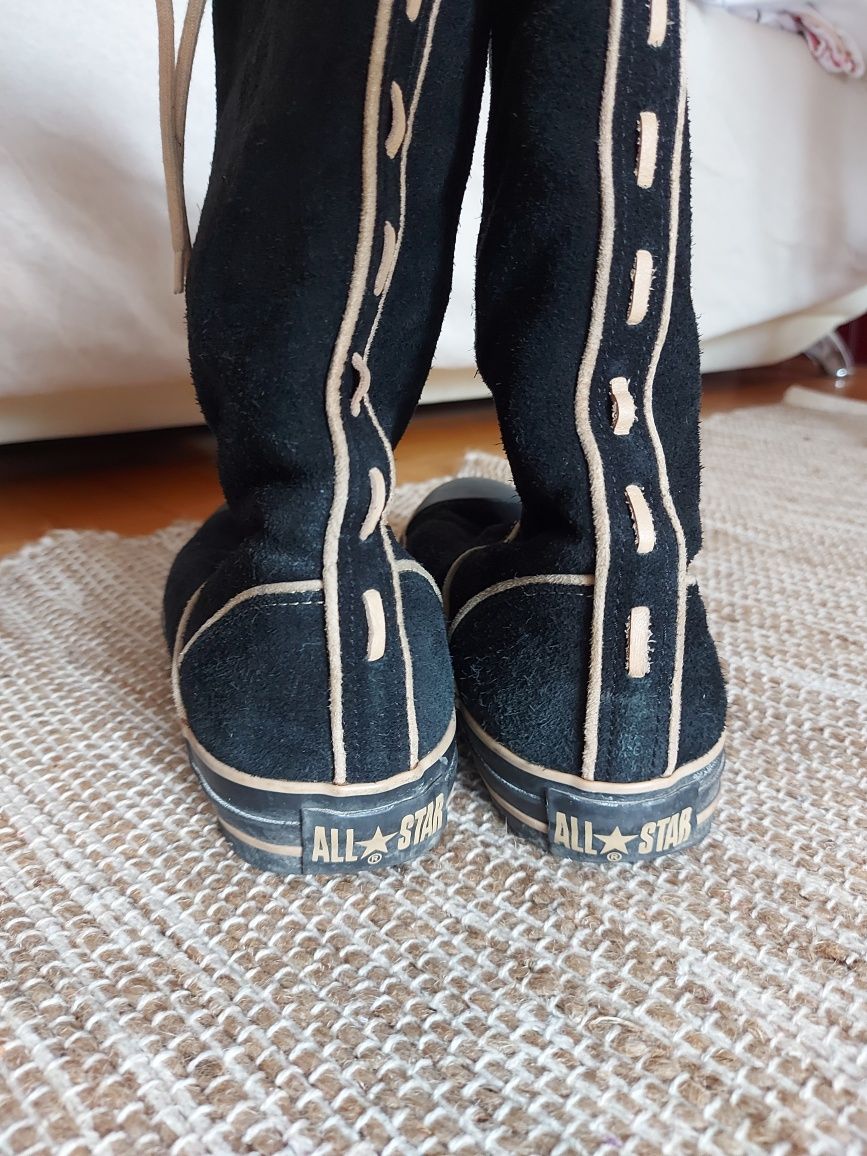 Converse botki skórzane, zimowe, śniegowce, ciepłe buty