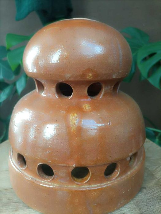 Ceramiczny klosz lampy vintage z otworami – lata 60./70 XXw