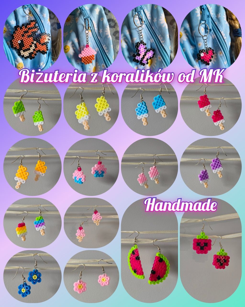 Breloczek babeczka koraliki hama do prasowania