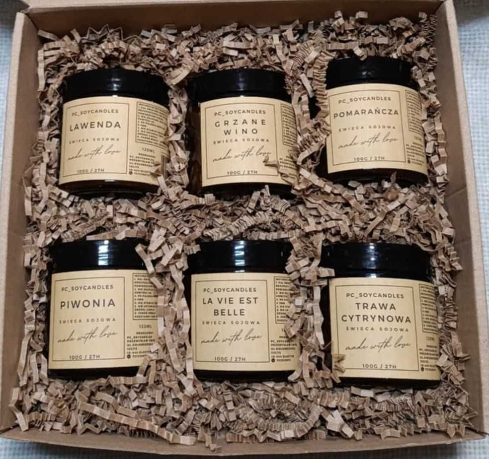 Zestaw Prezentowy Świece Sojowe Zapachowe 6x120ml
