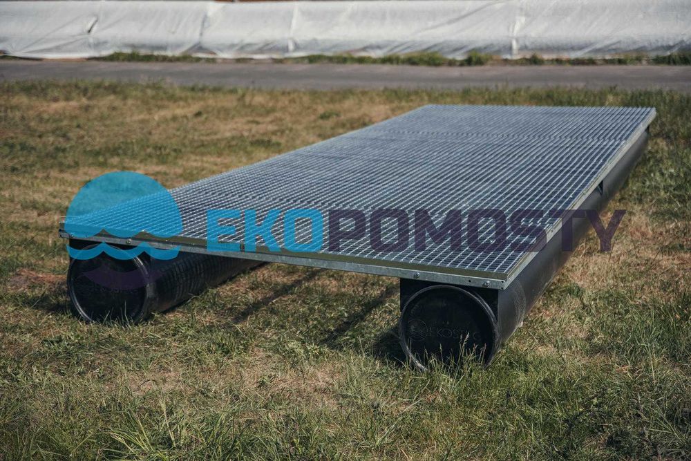 Pomost pływający, platforma pływająca, ponton 6x2m, krata stalowa