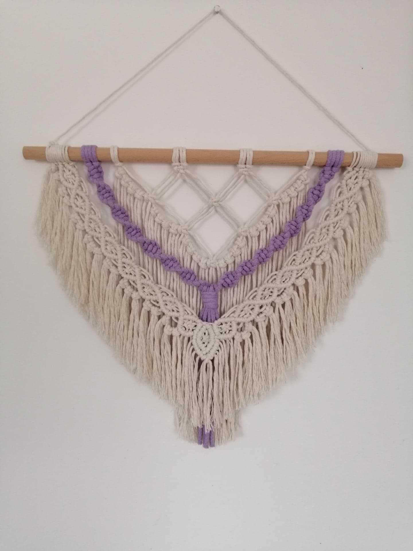 Makrama wisząca dekoracja na ścianę BOHO handmade