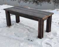 Potężny rustykalny stół z litego drewna 205x85, loft