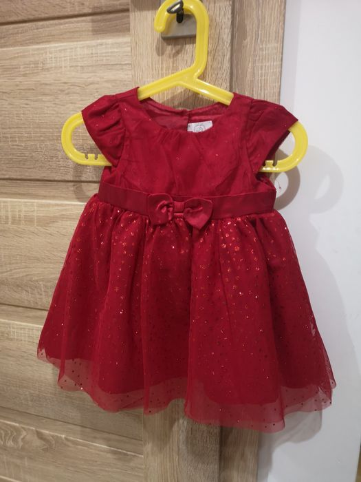 Sukienka dziewczęca z brokatem 68