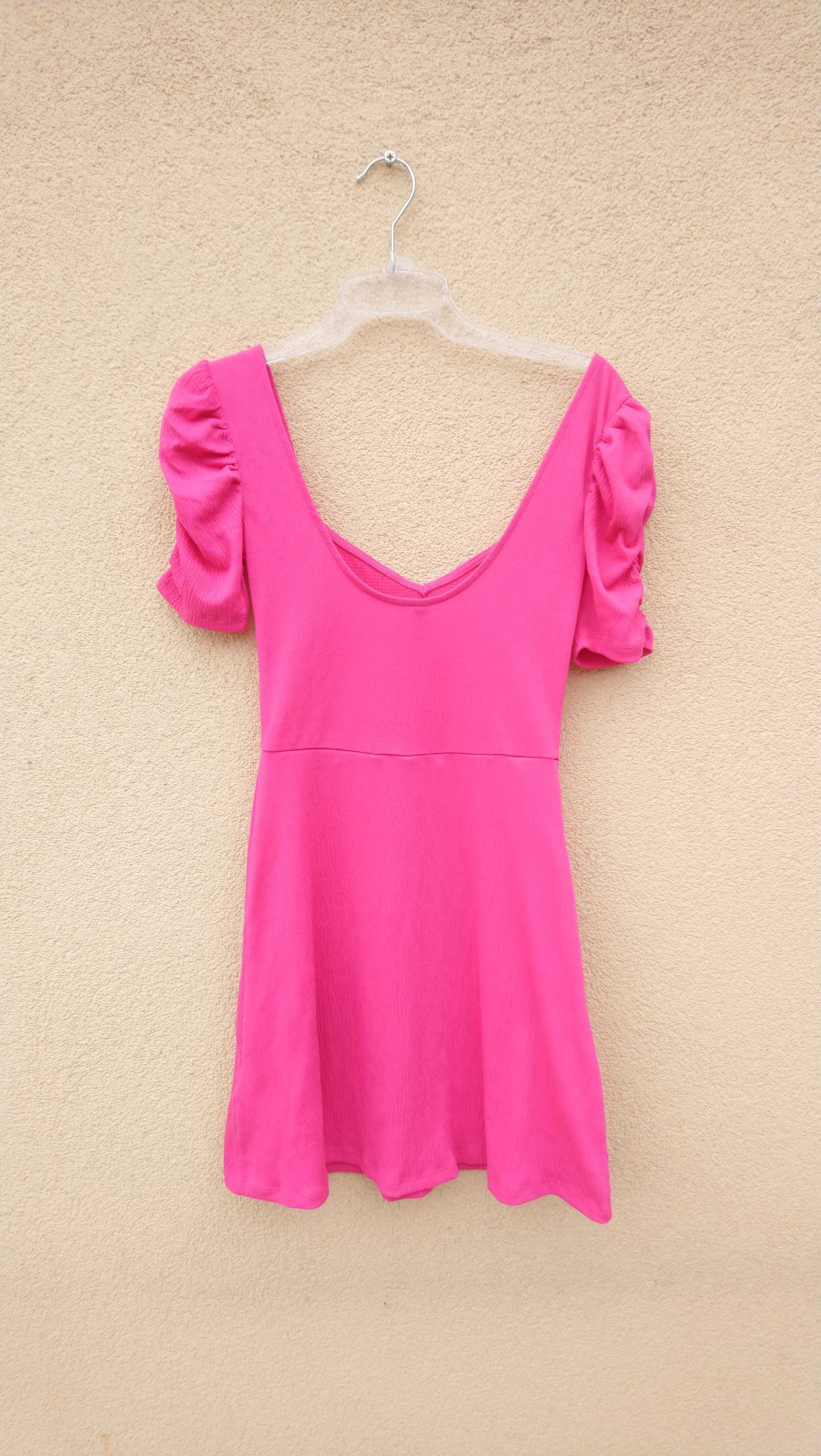 Różowa sukienka h&m z bufkami XS nowa