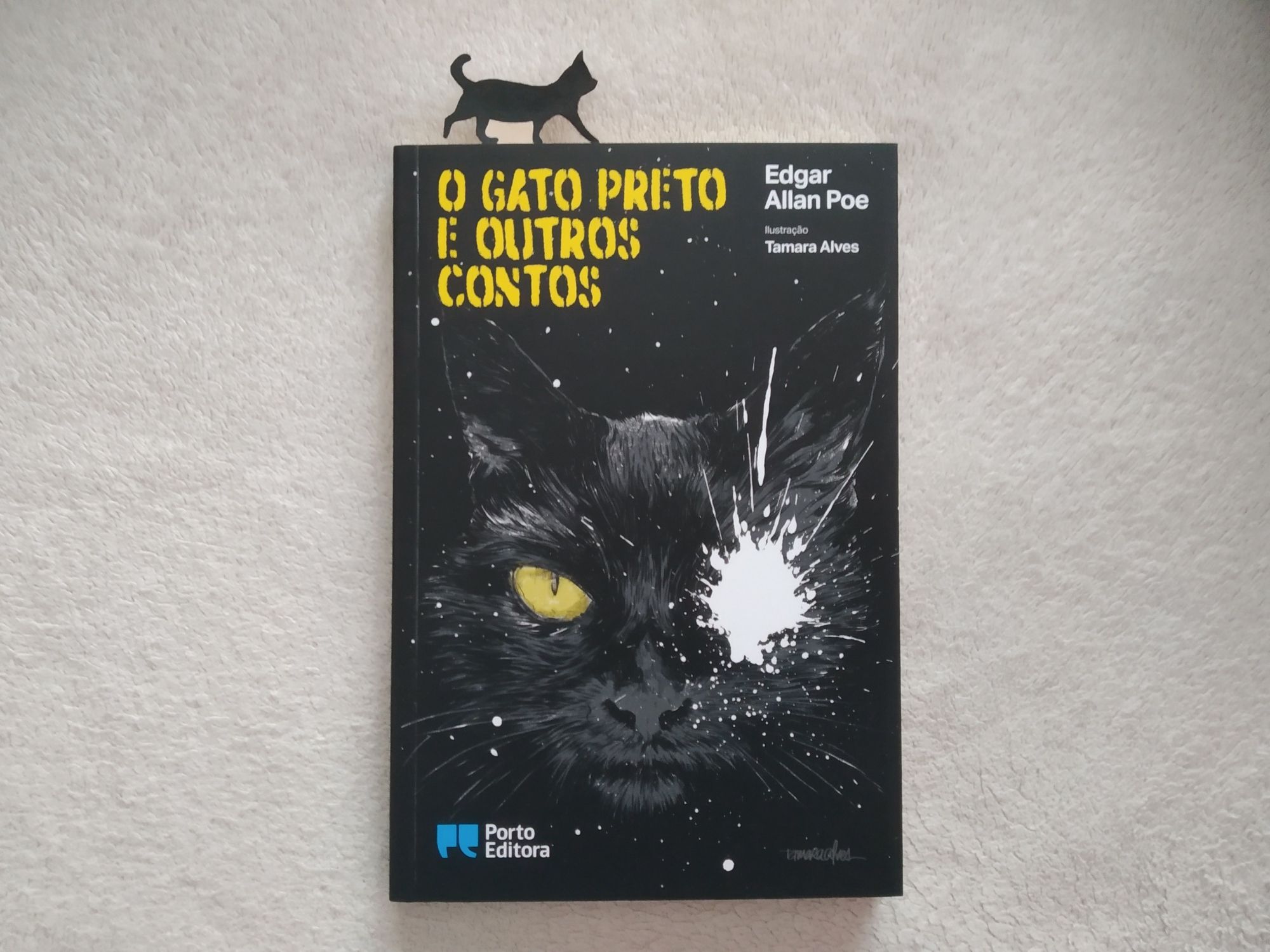 (PORTES GRÁTIS) Marcador de livro personalizável pintado à mão - Gato