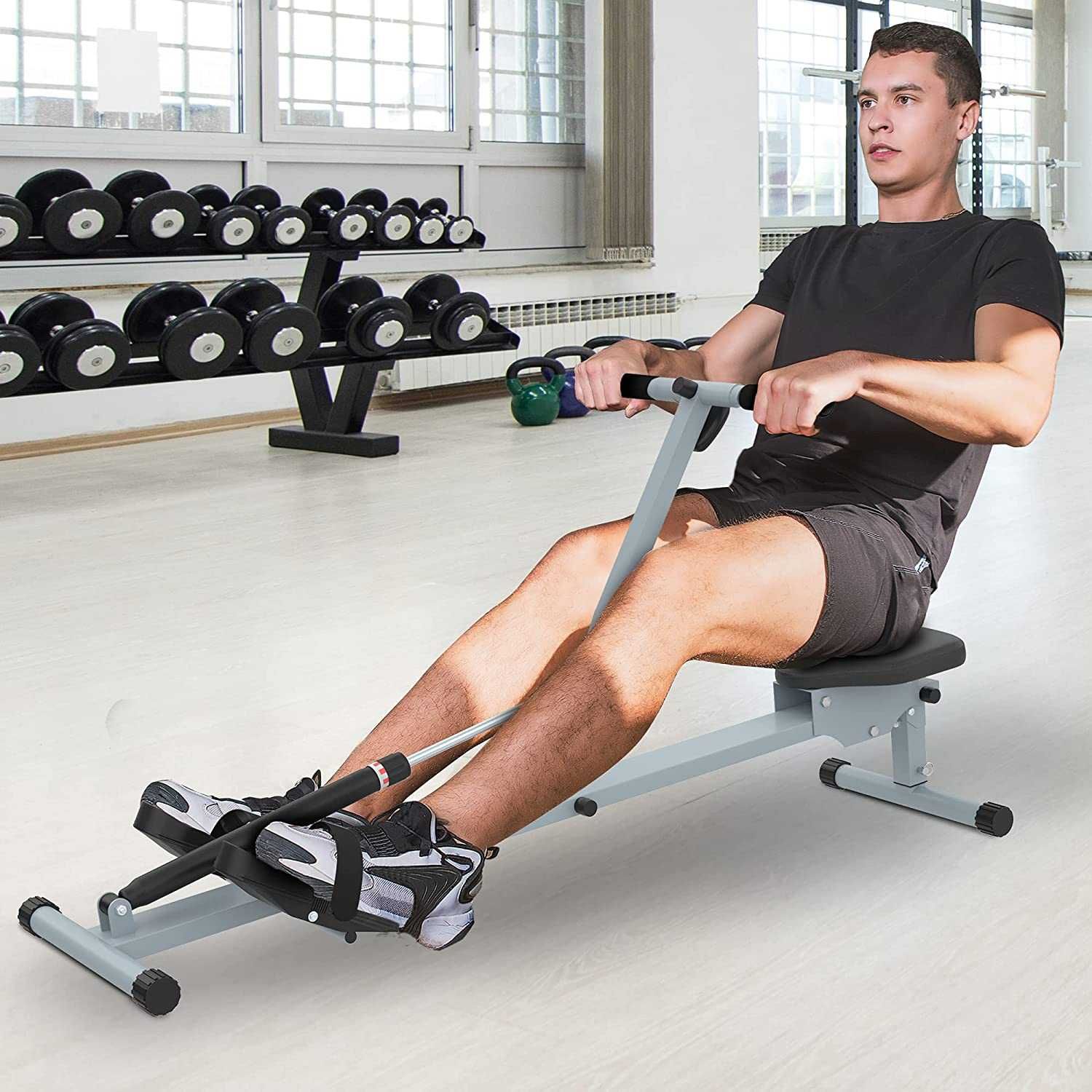 Máquina de Remo ajustável com ecrã LCD , carga 100 kg