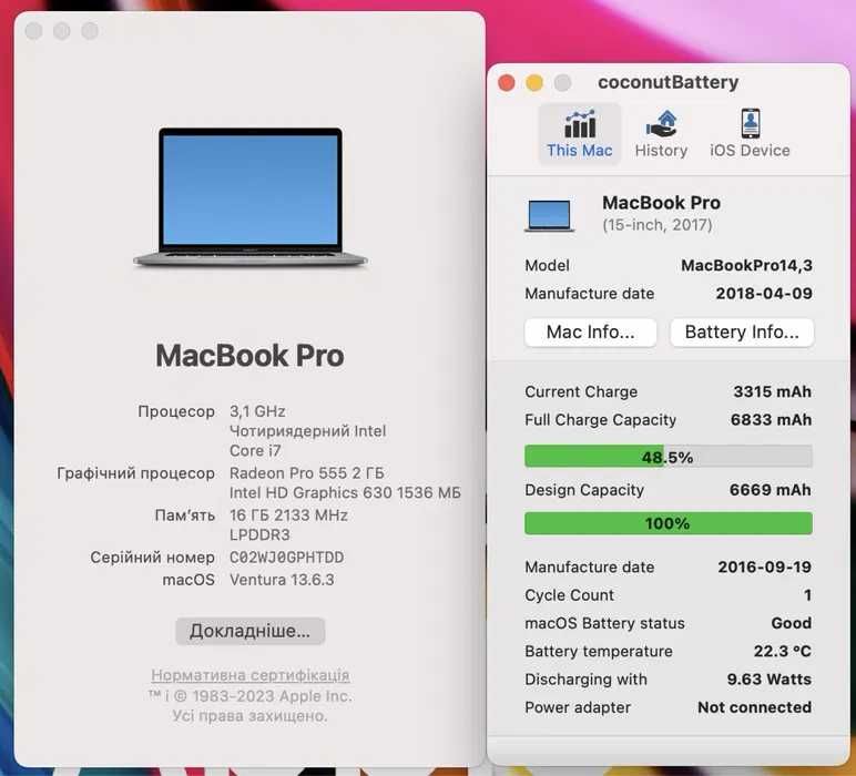 MacBook Pro 15 2017 i7 16GB|512GB+2GB ГАРАНТІЯ Київ ТЦ“LAKE PLAZA#2712