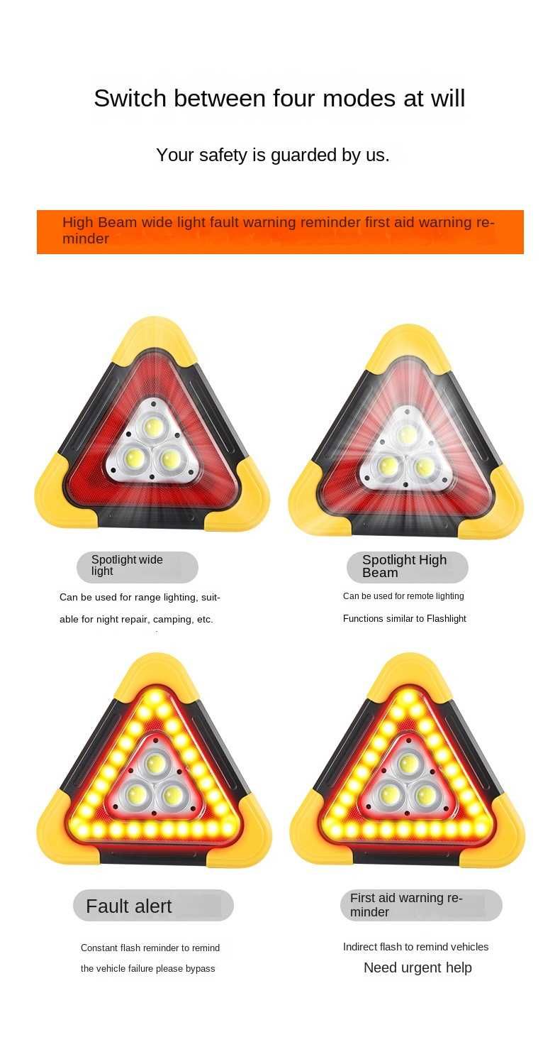 Triângulo de Advertência Portátil da Avaria/Emergência Auto