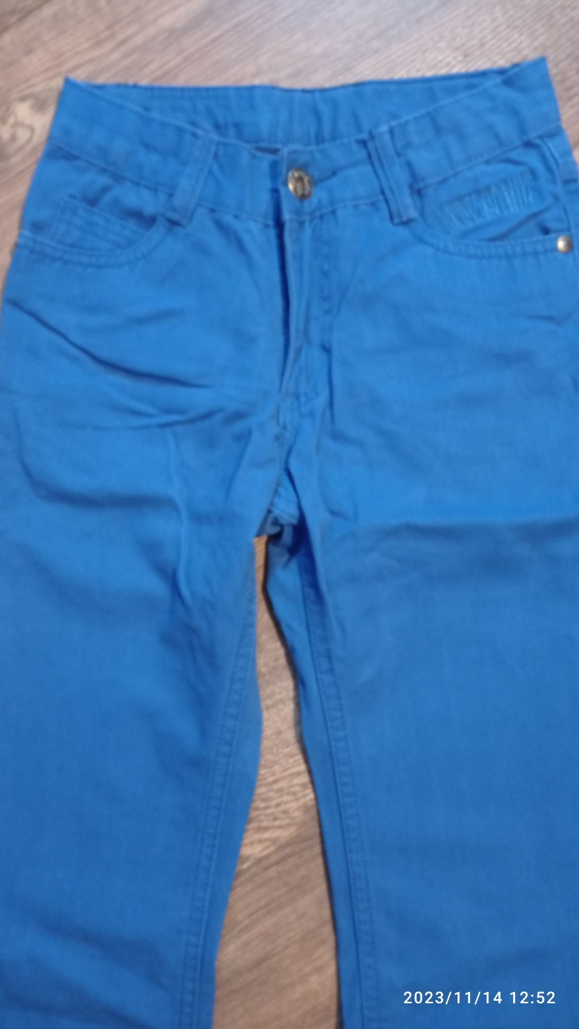 Spodnie Pepperts z Lidla niebieskie regulowane na gumce 128 -