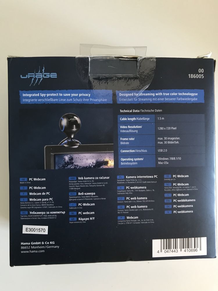 Webcam Urage 720P nova!!