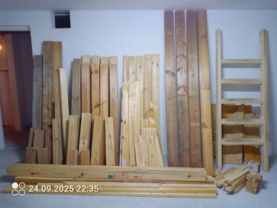Belki 12x12, max.170cm, deski, legary ok.2m + schody drewniane