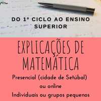Explicações de Matemática, Cálculo, MAC, Maiores 23, Excel (Setúbal)
