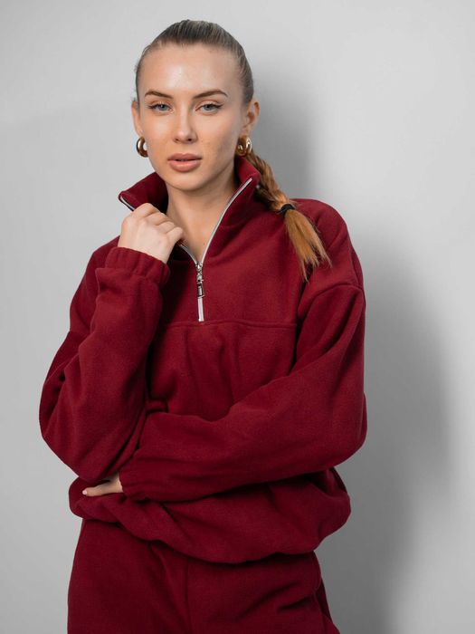 Костюм флісовий жіночий бордовий кофта і штани женский флис