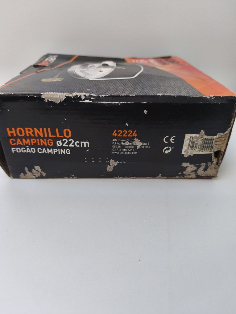 Fogão de acampamento Yregas para garrafa azul com rosca 22 cm
