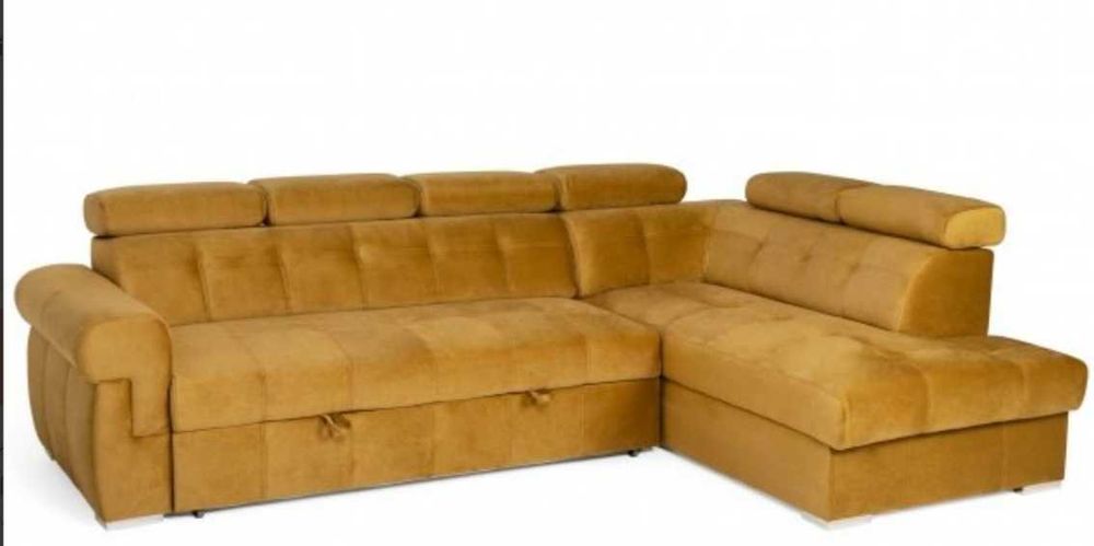 Nowy Narożnik 280x190cm ze spaniem + pojemnik ATLANTA = Outlet !
