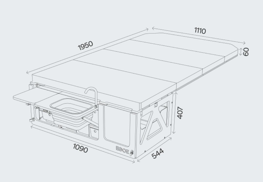 Box kempingowy Egoe Hi 300 - Partner, Berlingo, Caddy camping