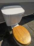Wc kompakt angielskie ceramiczne ciężkie drewniana deska
