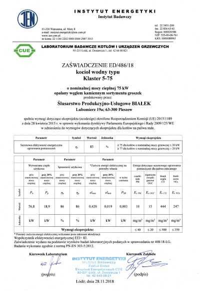 Kocioł z podajnkiem na ekogroszek 75KW do 600 - 1000m2 5klasa