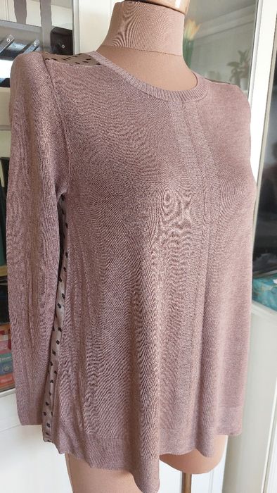 38 M&S Collection ciekawa bluzka oversize czekoladowa