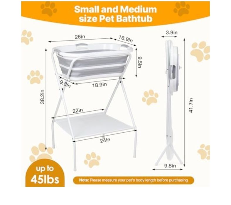 Przenośna składana wanna do mycia dla zwierząt