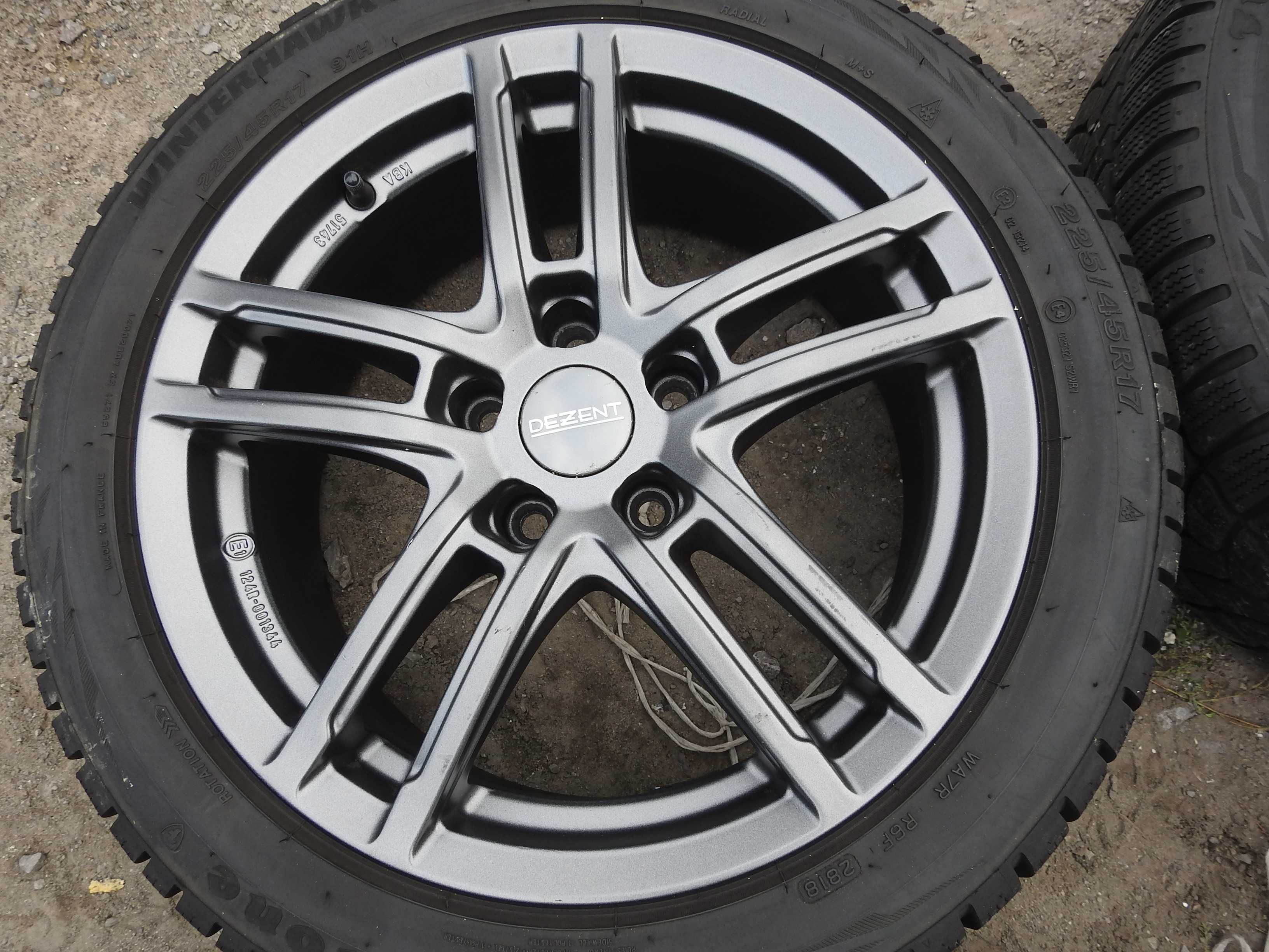 4xAlufelgi 17'' 5x112 7J ET49 Dezent 2019rok piasta 57,1 VW SKODA AUDI