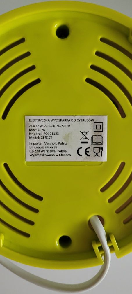 Elektryczny wyciskacz do cytrusow