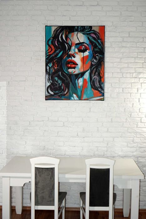 Obraz olejny 80x100 duży oryginalny nowy ekspresja z certyfikatem