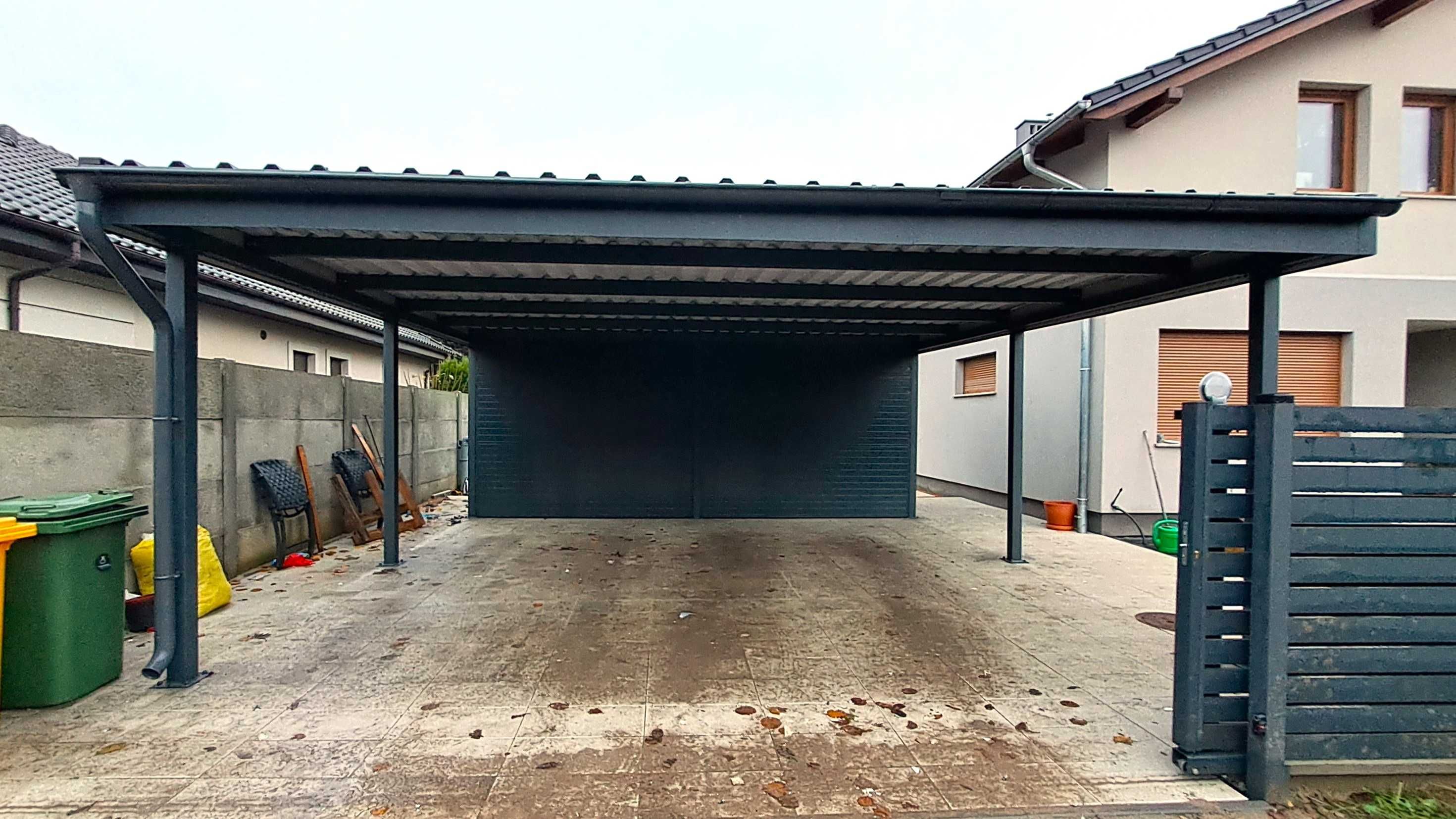 Wiata garażowa 6x6 m, carport - wiata samochodowa dwustanowiskowa