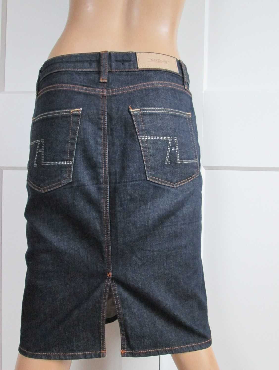 Zara dżinsowa spódniczka jeans bawełna granatowa S 36 jak NOWA