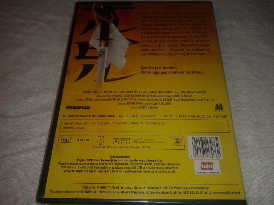 DVD Kill Bill Volume 1 [Nowa Zafoliowana]