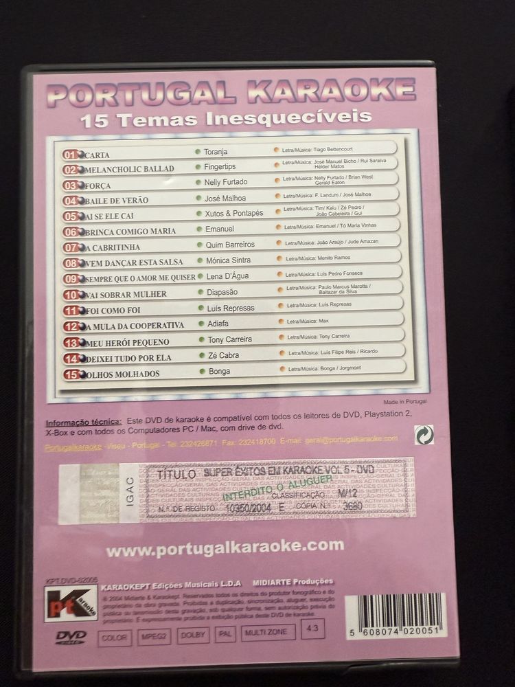Dvds de karaoke originais