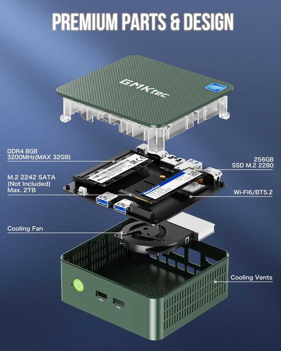 Міні ПК Intel N100, 8/256 GB, Windows 11 - Маленький та Потужний