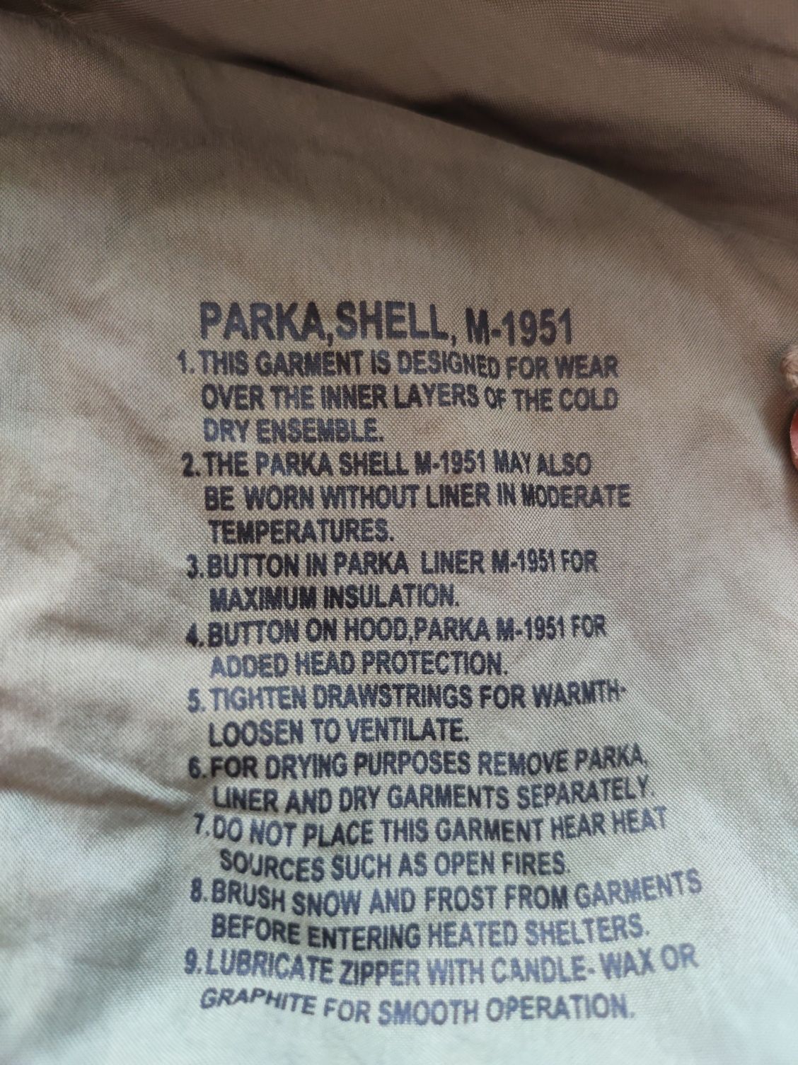 Parka-Shell USArmy M-1951 z 1974 r Oryginal IDEALNA rozm. M