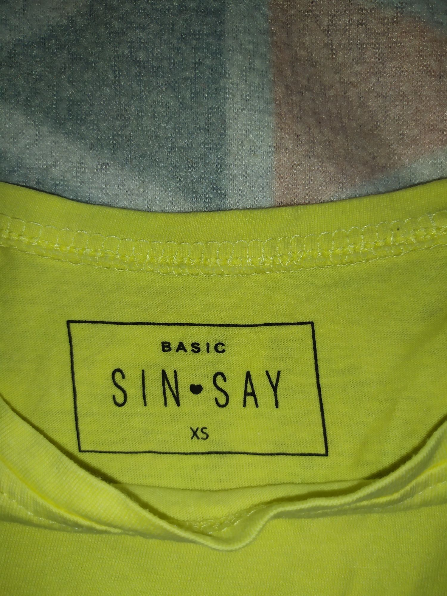 Żółta koszulka top sinsay xs 34 basic