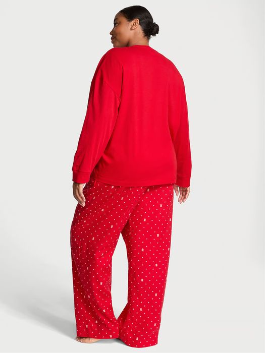 Фланелева піжама victoria’s secret flannel long tee-jama set XS, S