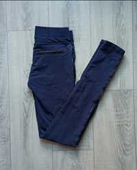 spodnie legginsy ze skórzanymi elementami długie xxs