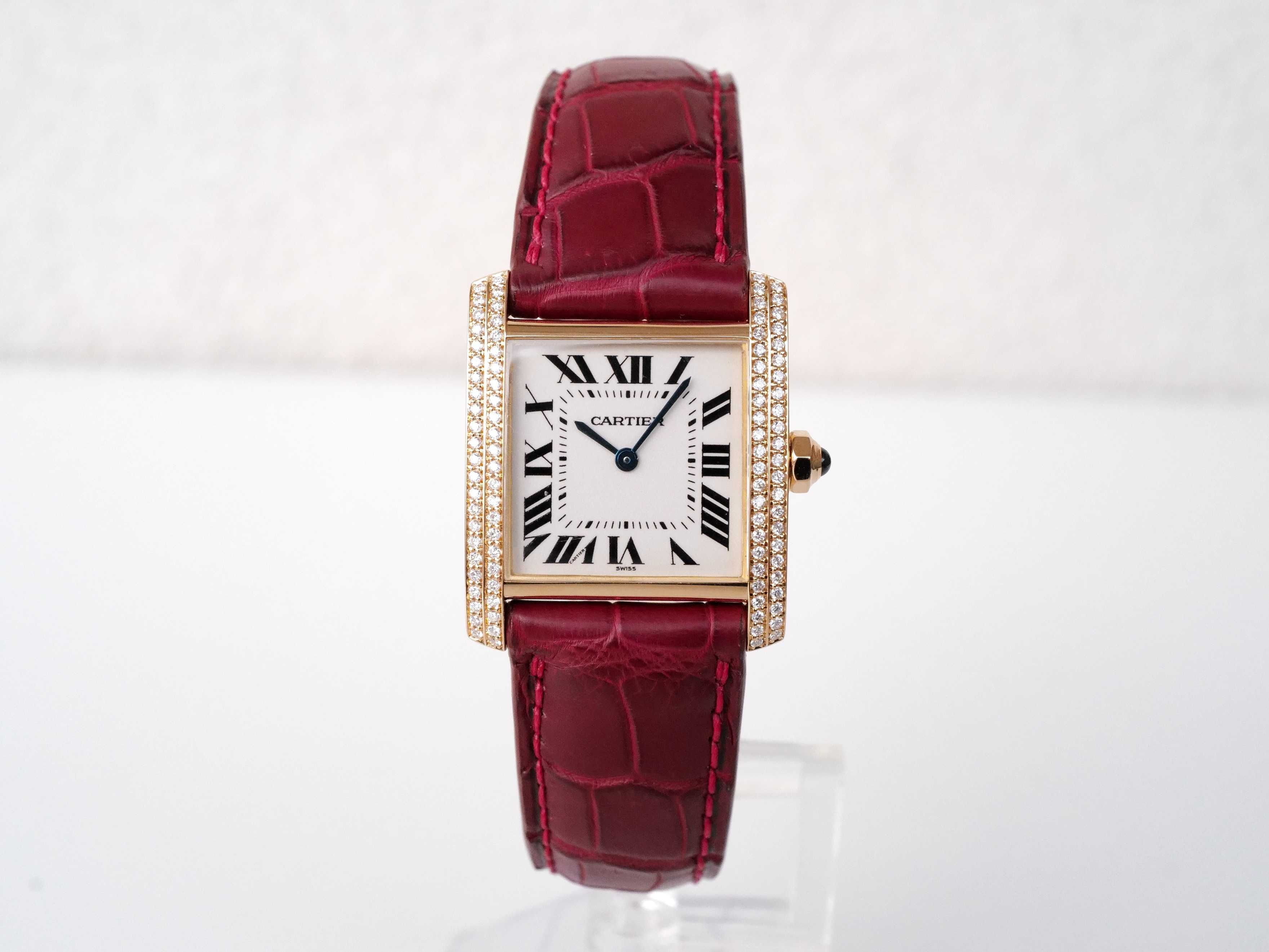 Cartier Tank Française Quartz 18K Yellow Gold Diamonds