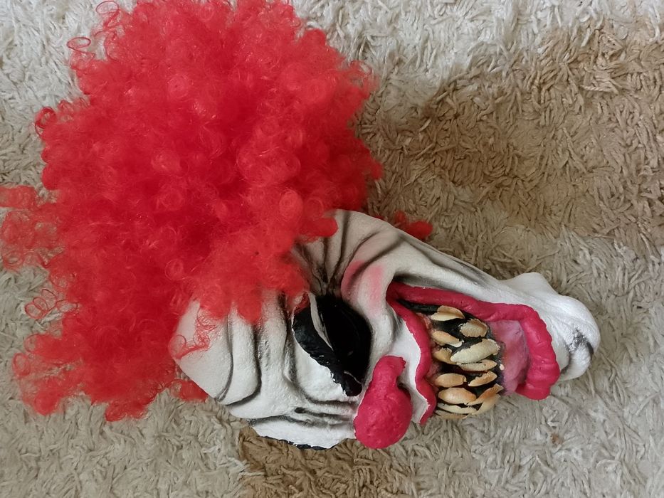 Маска ужасный  клоун джокер с париком