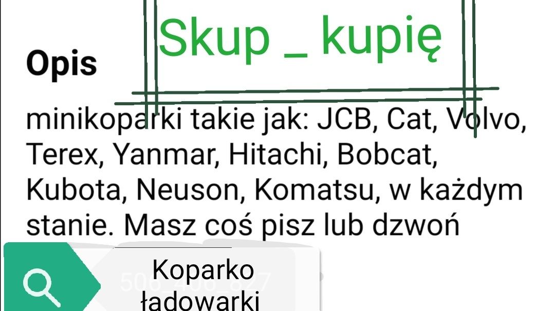 Skup aut motocykli quadów ciągników rolniczych koparek anglikow TIR 4x